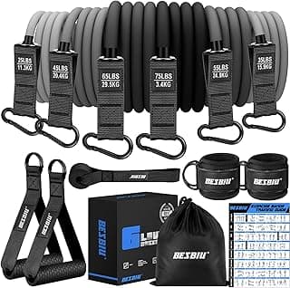 Heavy Resistance Bands for Working Out, 300lbs/360lb/420lb Exercise Bands Workout Bands with Handles, Door Anchor, Ankle Straps, Home Gym Workout E...