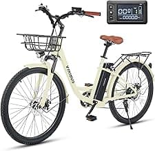 VIRIBUS Electric Bike for Women, Peak 750W Peak City E Bikes for Adults 20 mph with Basket, 48V Battery, Lightweight Aluminum Frame, Step Thru Crui...