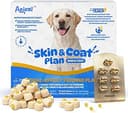 Fish Oil for Dogs, rTG Omega 3 Softgels with Freeze-Dried Stuffable Pill Concealer Treats, Skin & Coat Supplement for Shedding & Itch Relief, Wild ...