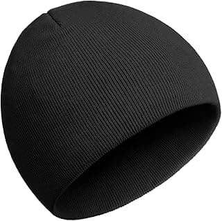 100% Cotton No Cuff Beanie Hat for Men Women, Cuffless Soft Warm Unisex Ribbed Knit Winter Fisherman Skull Cap
