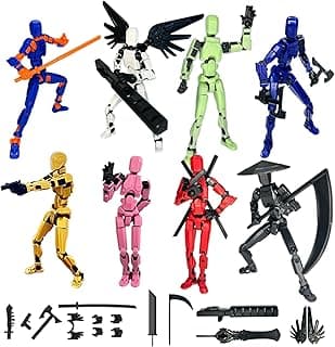 (Assembly Completed) 8 Packs Dummy13 Action Figure Set, 3D Printed ActionFigure Toy Gifts for Kids, Dummy 13,Robot 13 Action Figure Full Body Mecha...