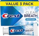 Crest Toothpaste Clean Breath Smooth Mint 3.3oz Pack of 3 – Neutralizes Bad Breath, Antibacterial Protection, Fights Cavities, Freshens Breath, Gen...