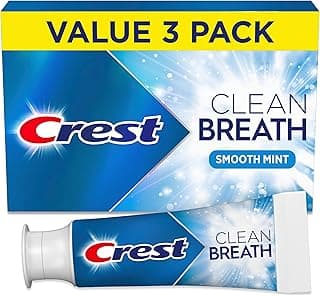Crest Toothpaste Clean Breath Smooth Mint 3.3oz Pack of 3 – Neutralizes Bad Breath, Antibacterial Protection, Fights Cavities, Freshens Breath, Gen...