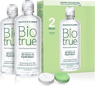Biotrue Contact Solution, Multi-Purpose Solution with Lens Case, Cleans, Conditions, Hydrates, Disinfects, Removes Protein, Dirt & Debris, Contact ...
