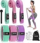 Long and Short Fabric Resistance Bands with Door Anchor 7 PCS, Non-Slip Stretch Booty Bands for Working Out Women & Men, Loop Exercise Elastic Band...
