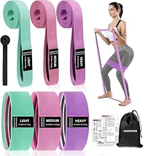 Long and Short Fabric Resistance Bands with Door Anchor 7 PCS, Non-Slip Stretch Booty Bands for Working Out Women & Men, Loop Exercise Elastic Band...