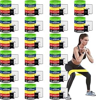 100 PCS Bulk Resistance Bands Latex, Loop Exercise Bands Set for Gym Members Sports Class Students Gift, 5 Pieces Each Set with Storage Bag, Fitnes...