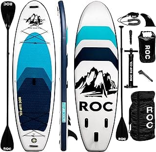 Roc Inflatable Stand Up Paddle Board 10' 6" with Premium SUP Paddle Board Accessories, Wide Stable Design, Non-Slip Comfort Deck for Youth & Adults