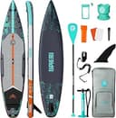 Niphean 12'6" Paddle Board, 550LB Capacity Touring Inflatable Paddle Board with Complete SUP Accessories& Kick Pad, Stable Stand up Paddle Board for Adults & Youth Racing Surfing (Beginner Friendly)