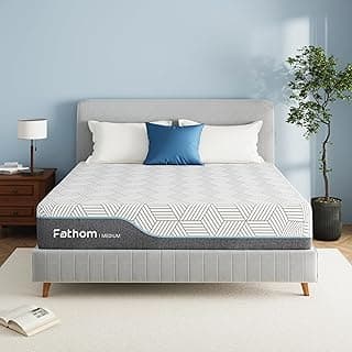 FATHOM Medium Queen Mattress 12 Inch Memory Foam Mattress Queen Size Bed in a Box for Back Pain Relief and Cool Sleep with Gel Foam and Removeable ...