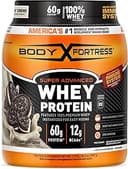 Body Fortress Super Advanced Whey Protein Powder, Cookies N’ Creme, 60g Protein & 12g BCAAs Per 2 Scoops, Muscle Gain & Recovery, Immune Support wi...