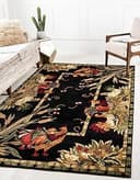 Unique Loom Barnyard Collection Area Rug - Farm (9'x 12' 2" Rectangle, Black/ Cream)