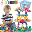 NEOACT 600 PCS Building Blocks Connect Toys,Interlocking Solid Plastic Educational Toys Sets for Preschool Kids Boys and Girls Aged 3+, Promote Fin...