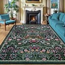 8x10 Area Rugs for Living Room: Floral Washable Rug Vintage Large Soft Boho Non-Slip Carpet Indoor Floor Stain Resistant Carpets for Bedroom Dining...