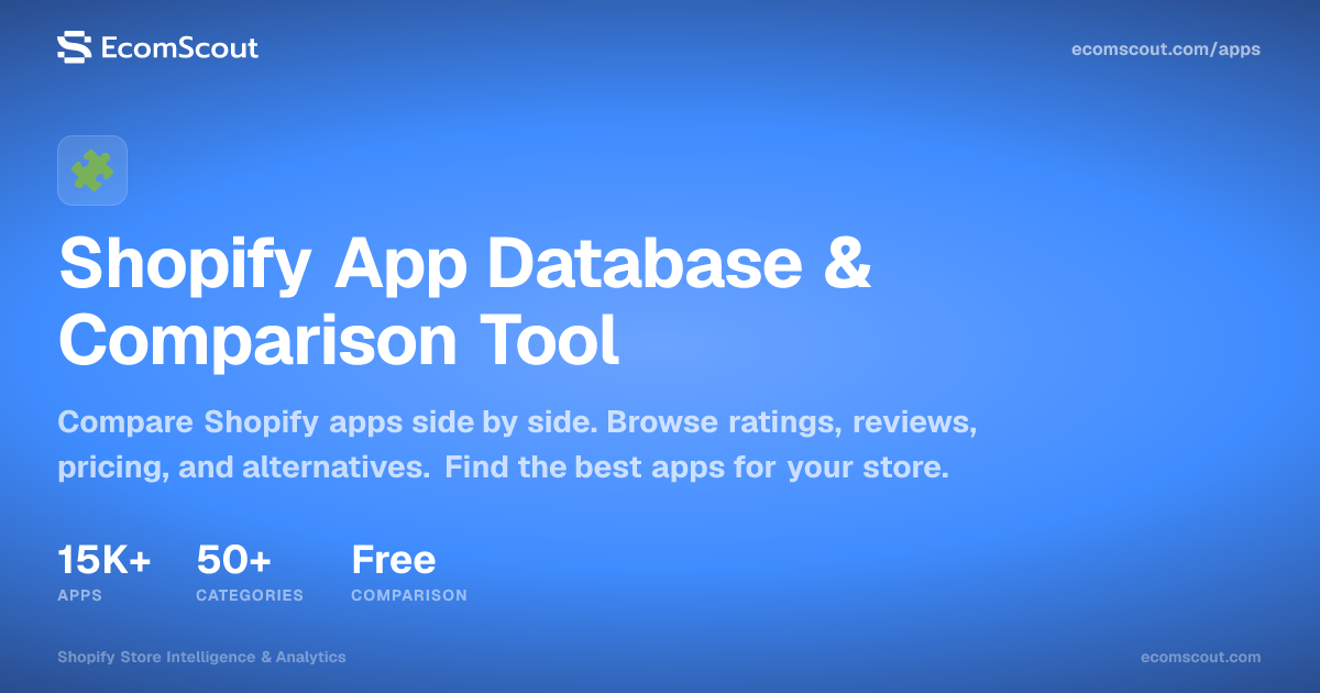 Compare Shopify Apps: Best App Database & Comparison Tool | EcomScout